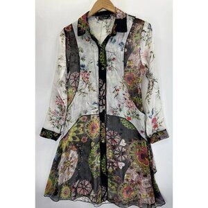 Dor Dor Cuture Womens Layered Button Up Blouse Size Medium